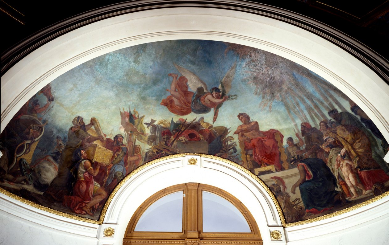 Alexander der Große (356-323 v. Chr.) lässt die Werke von Homer in einer goldenen Kassette einschließen von Ferdinand Victor Eugene Delacroix