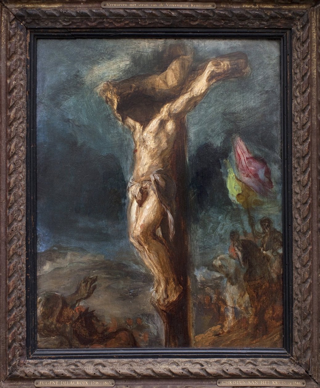 Kreuzigung. Gemälde von Eugène Delacroix (1798-1863), Öl auf Holz. von Ferdinand Victor Eugene Delacroix