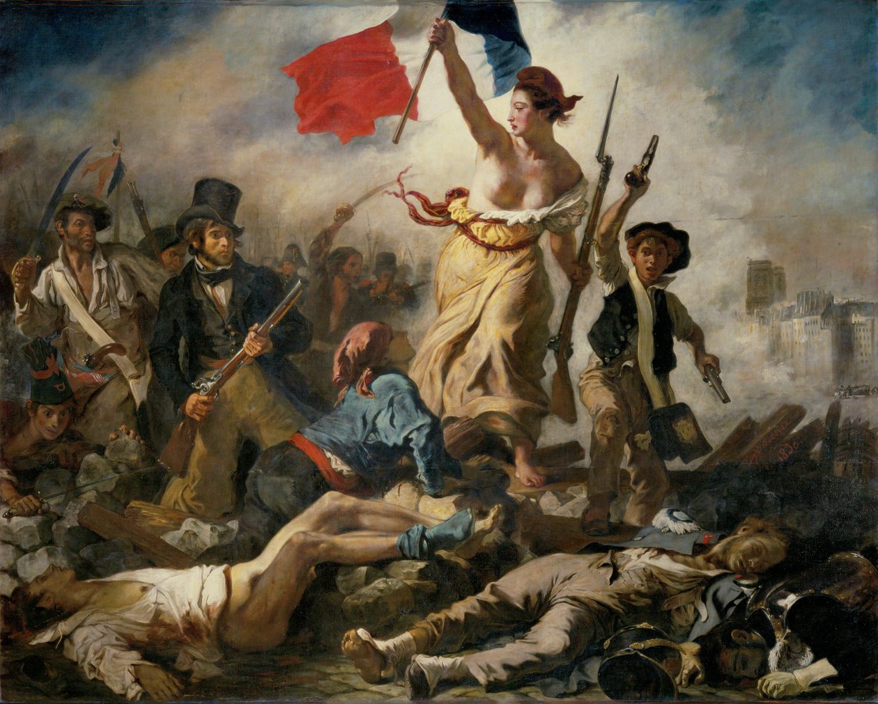 28. Juli 1830; Die Freiheit führt das Volk von Ferdinand Victor Eugene Delacroix