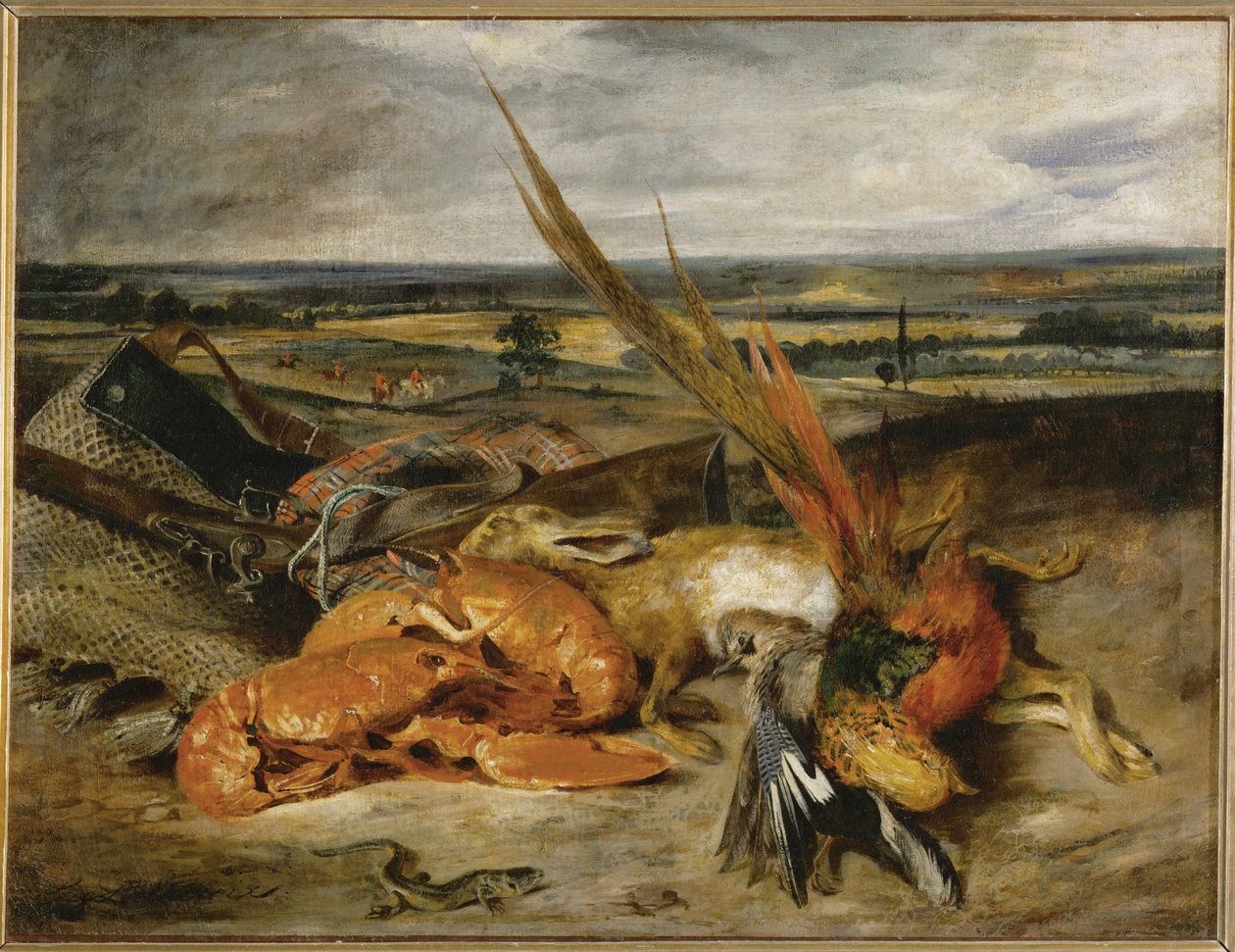 Stillleben mit Hummer von Ferdinand Victor Eugene Delacroix