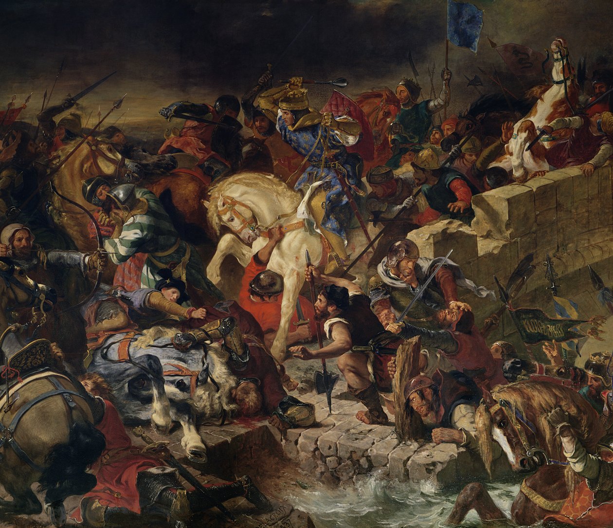 Die Schlacht von Taillebourg, 21. Juli 1242 von Ferdinand Victor Eugene Delacroix