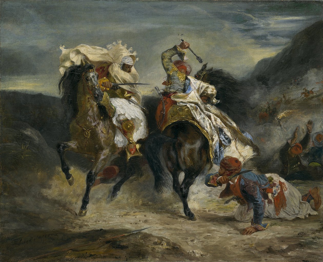 Der Kampf des Giaour und Hassan, 1826 von Ferdinand Victor Eugene Delacroix