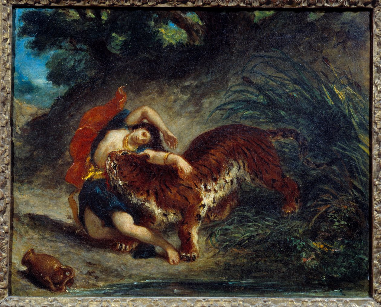 Junge Frau von einem Tiger weggetragen von Ferdinand Victor Eugene Delacroix