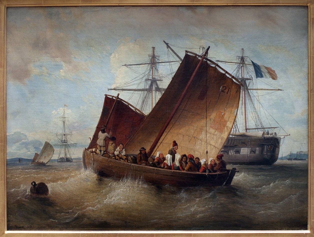 Boot von Plougastel. Gemälde von Ferdinand Perrot (1808-1841). von Ferdinand Victor Perrot