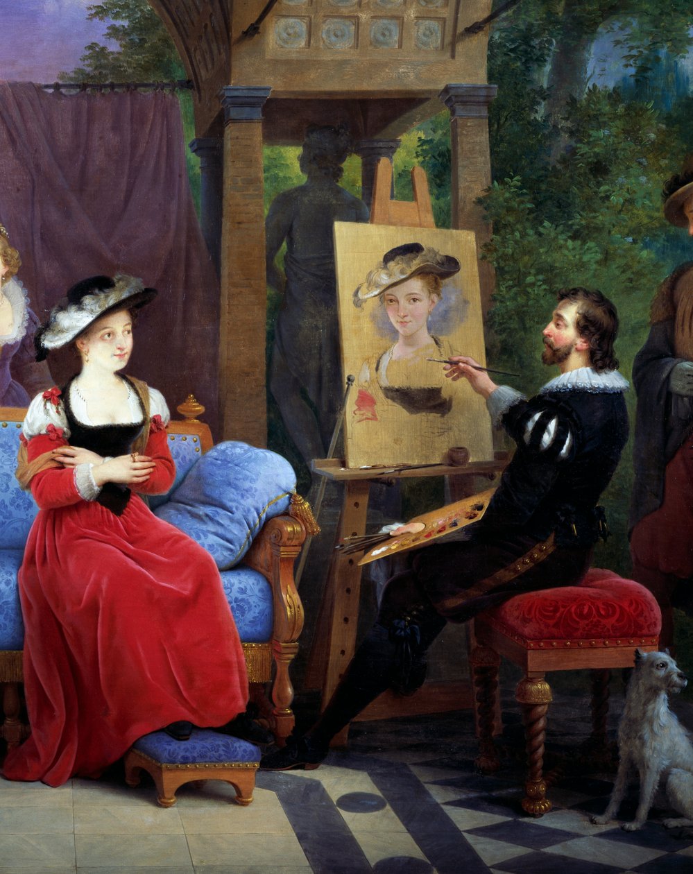 Rubens beim Malen des Strohhuts in seinem Atelier (Detail) von Ferdinand de Braekeleer