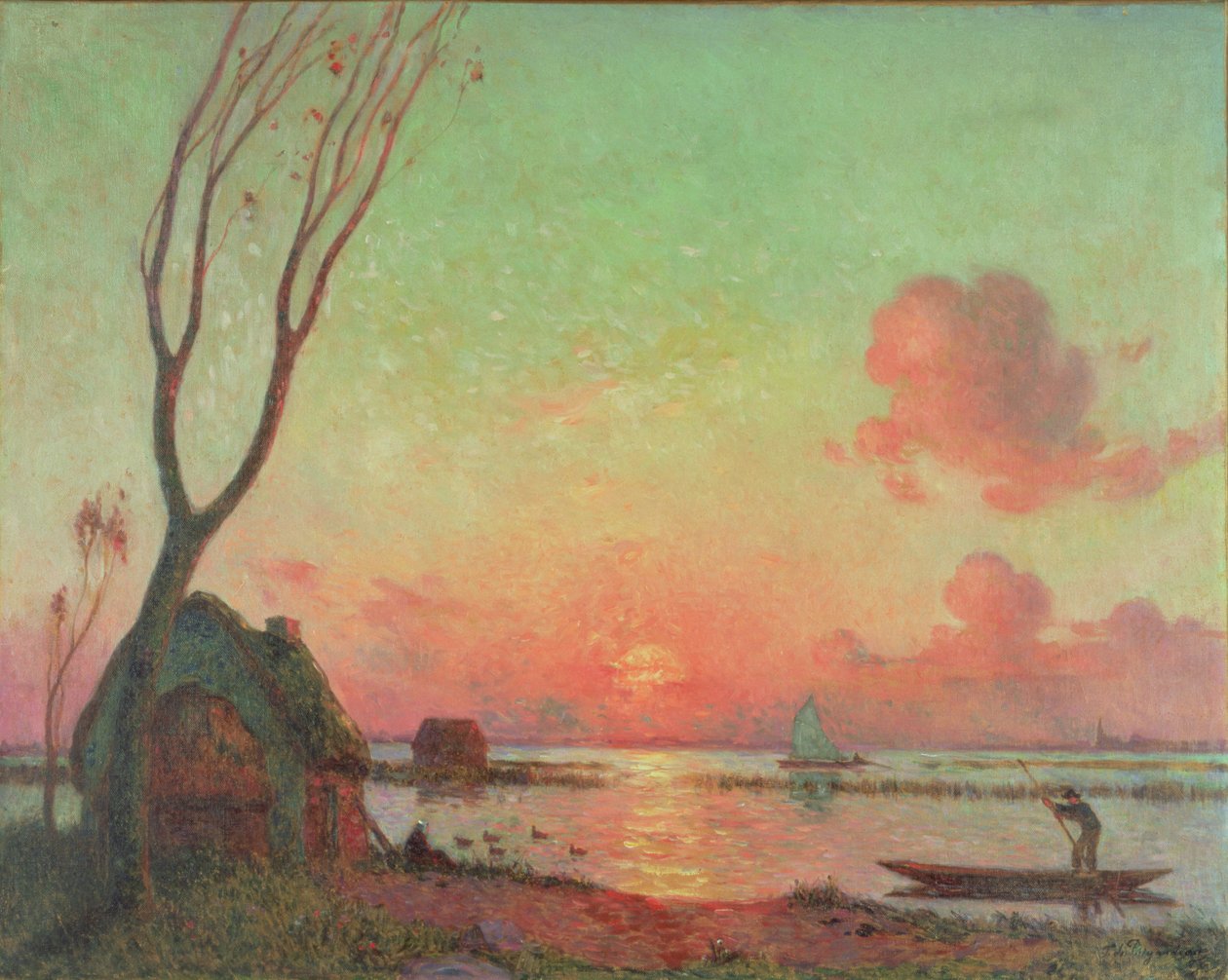 Sonnenuntergang in Grande Briere, ca. 1910 von Fernand Loyen du Puigaudeau