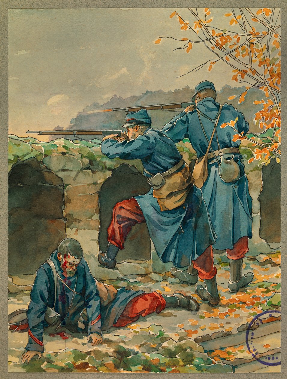 Morgen der Schlacht von Vailly, Tod von Korporal Marge von Fernand Barbier