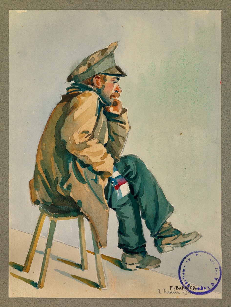 Russischer Gefangener wartet auf medizinische Untersuchung, Gustrow von Fernand Barbier