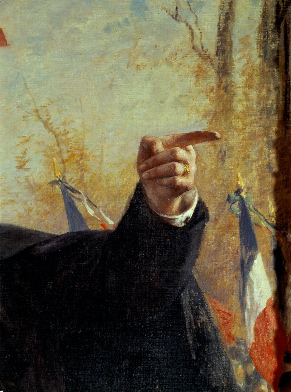 Hand. Detail des Porträts von Paul Déroulède (1846-1914), französischer nationalistischer Aktivist, der mit dem Finger zeigt von Fernand Cormon
