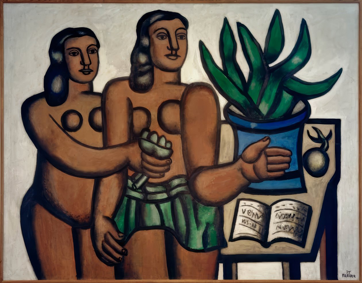 Zwei Frauen mit blauer Vase von Fernand Leger
