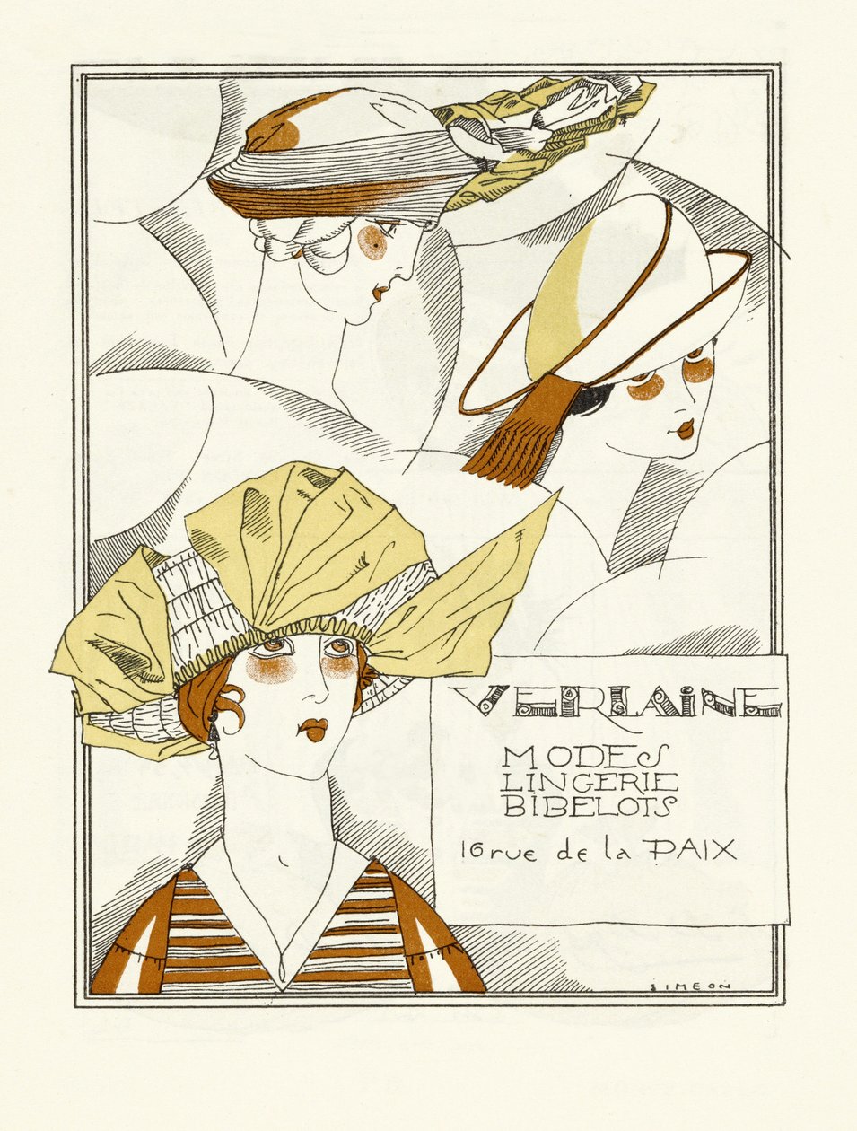 Werbung für Verlaine, Modes, Lingerie, Bibelots von Fernand Siméon
