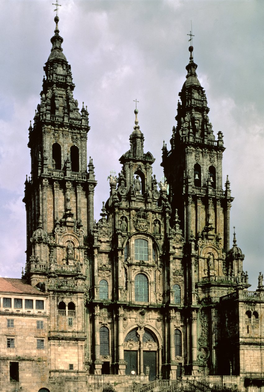 Ansicht der Westfassade (Fachada del Obradoiro) 1738-50 von Fernando de Casas Novoa