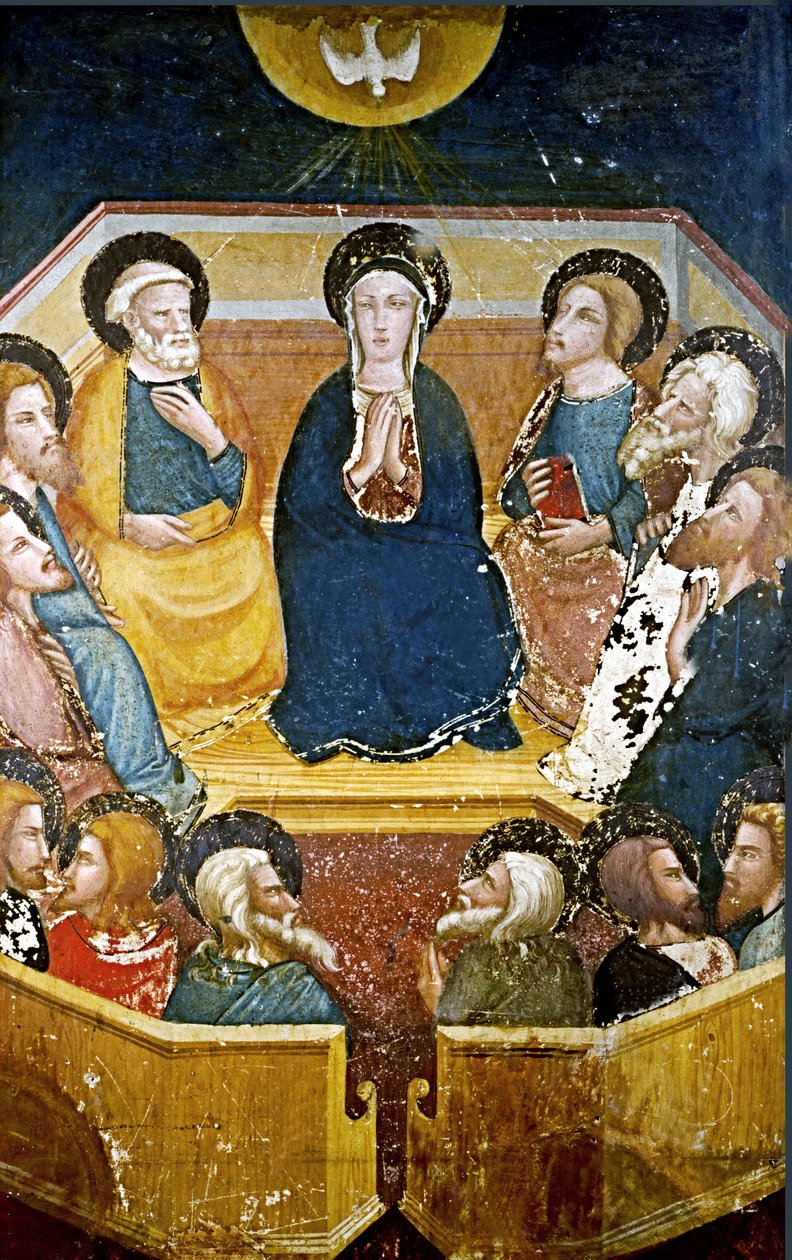 Jungfrau mit den Aposteln (Detail) von Ferrer Bassa