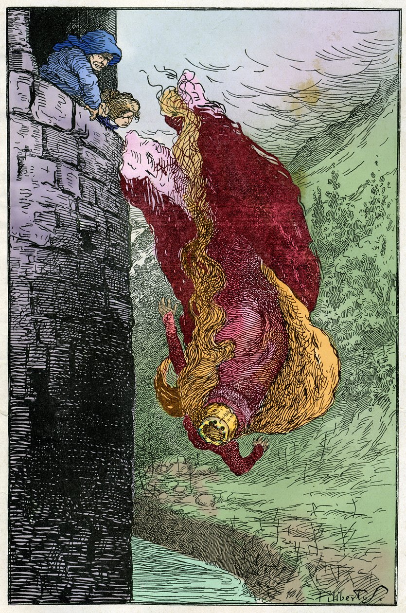 Illustration von Filiberto Scarpelli für die Fabel „I Nanini del Bosco“ aus einer Sammlung von Fabeln der Brüder Grimm „Schneewittchen und andere Geschichten“, ca. 1920 von Filiberto Scarpelli