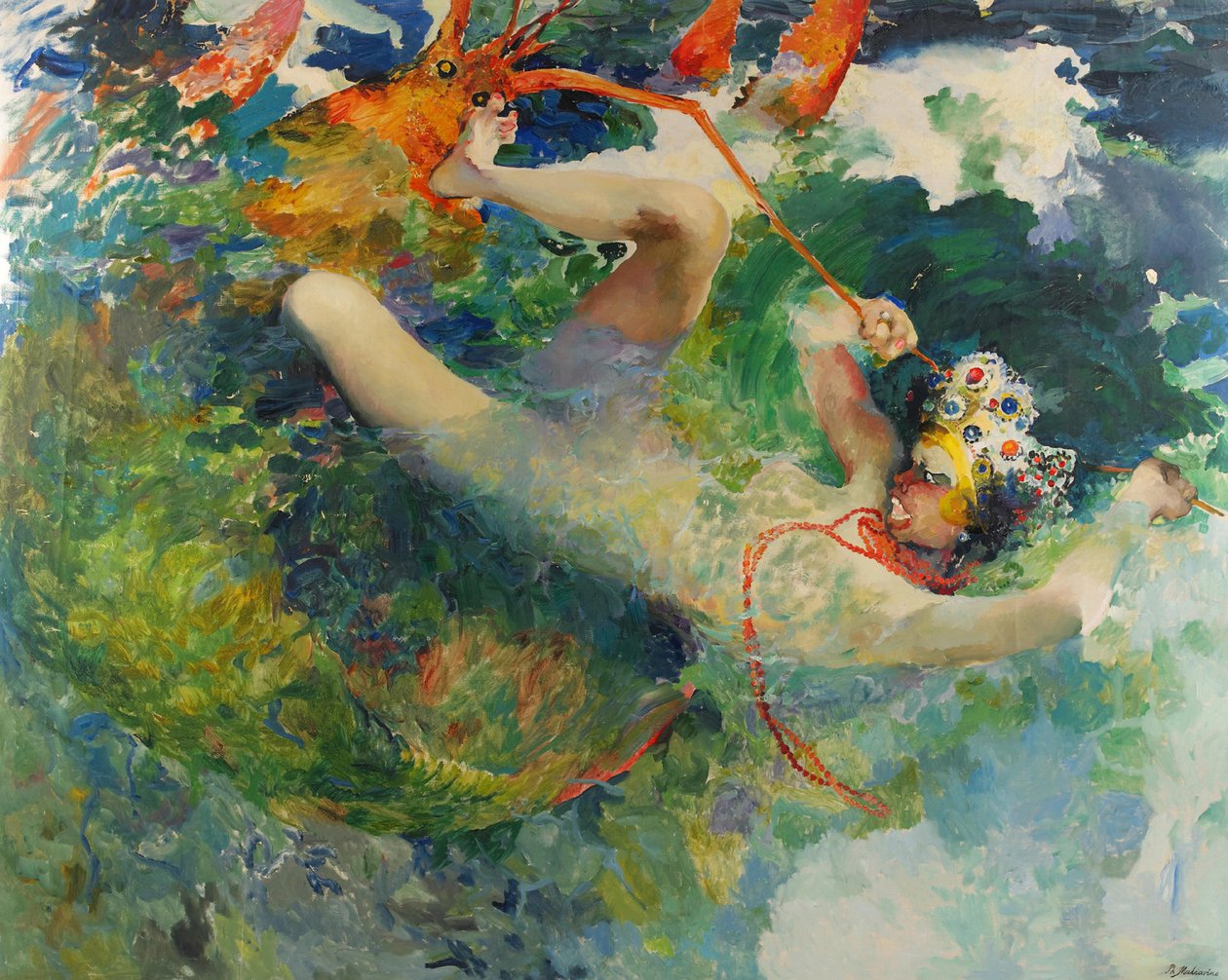 Prinzessin Vasilisa und der Riesenhummer nach dem Märchen Feuervogel und Prinzessin Vasilissa von Filipp Andreevic Maljavin
