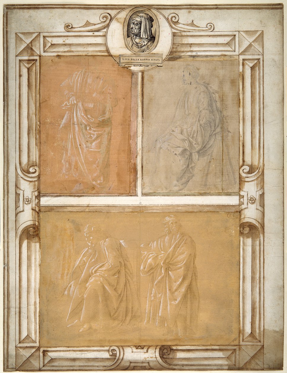 Studien von drapierten Figuren von Filippino (follower of) Lippi