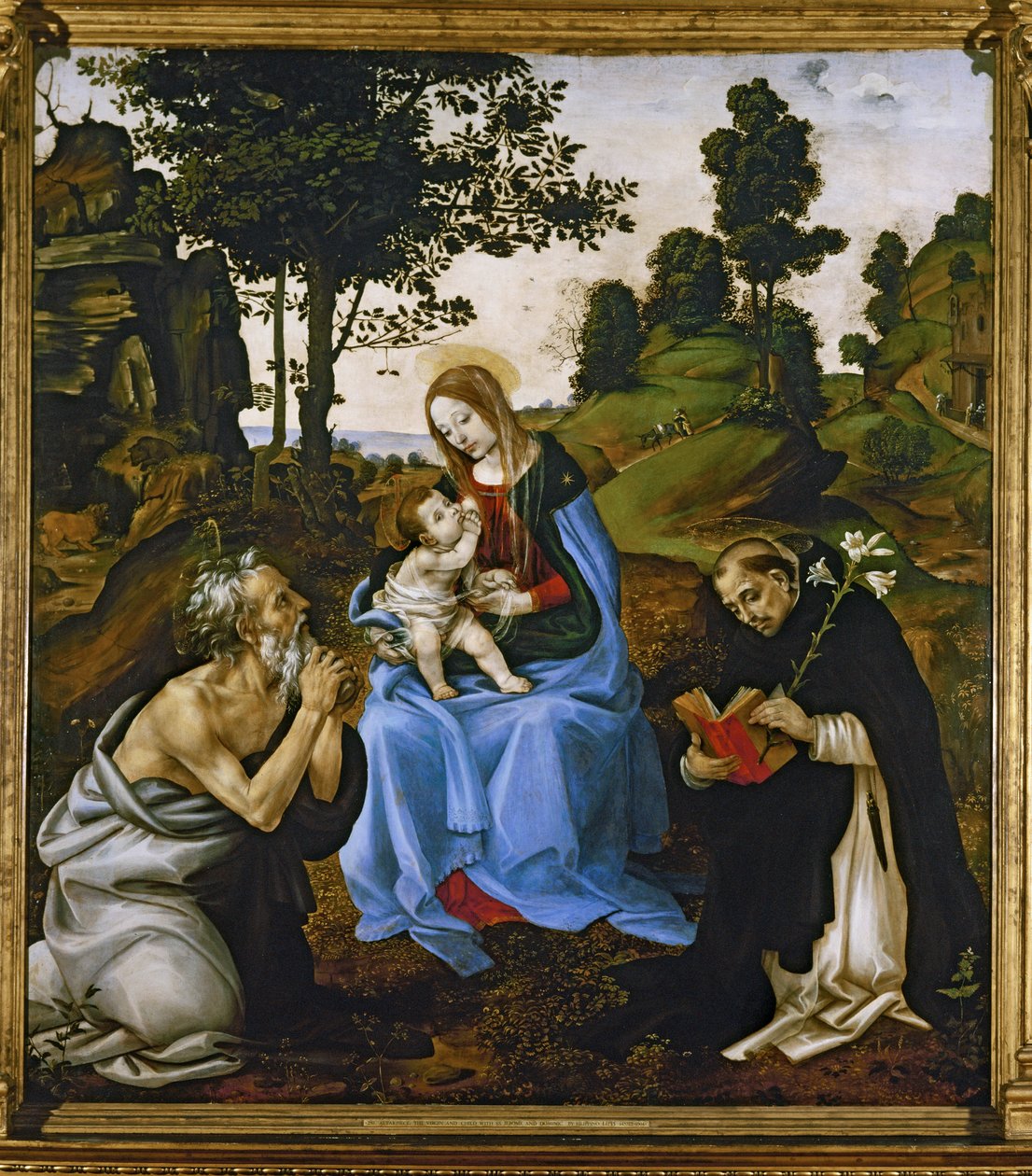 Madonna und die Heiligen Hieronymus und Franz von Assisi von Filippino Lippi