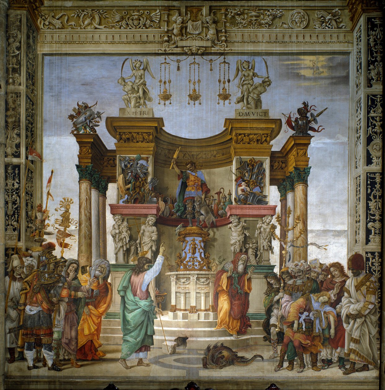 Der heilige Philipp vertreibt den Drachen aus dem Tempel von Hierapolis von Filippino Lippi