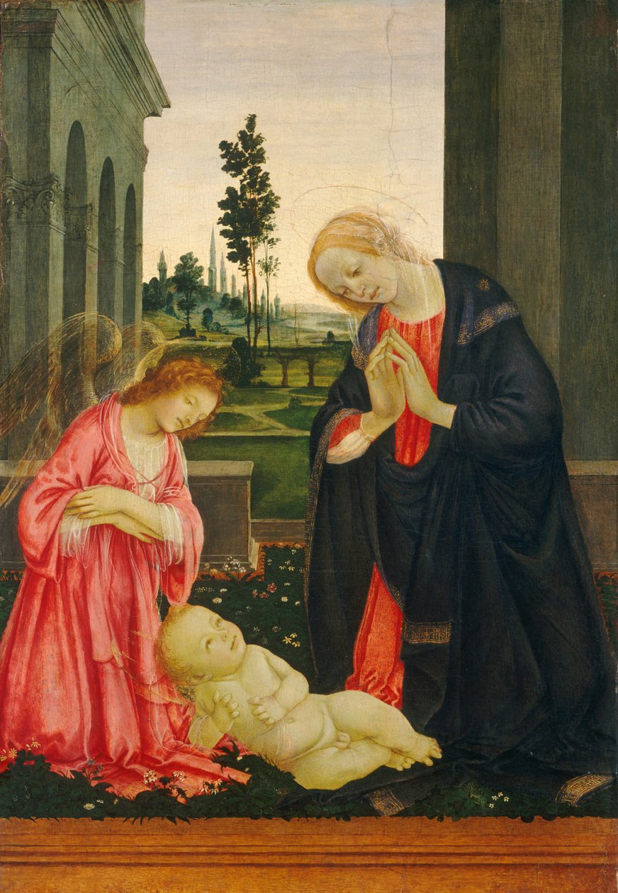 Die Anbetung des Kindes, um 1475-1480 von Filippino Lippi
