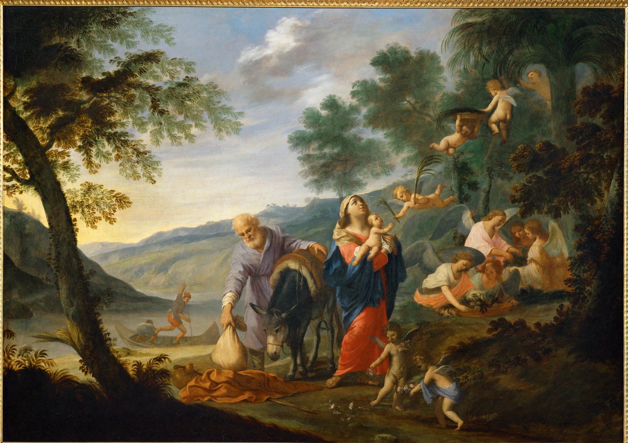 Rast auf der Flucht nach Ägypten von Filippo Lauri