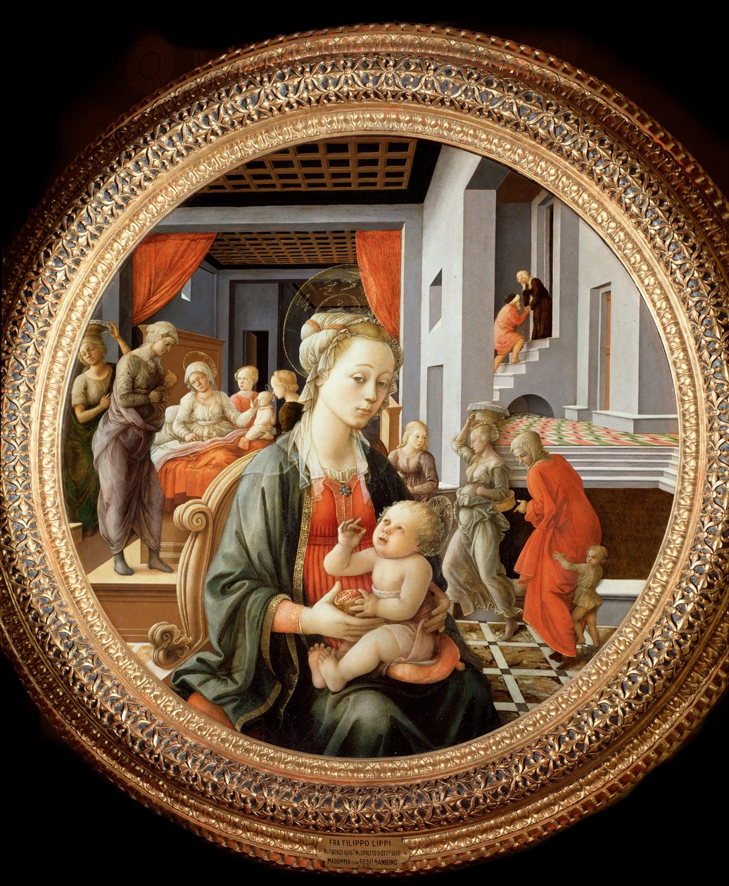 Jungfrau mit Kind und Szenen aus dem Leben der heiligen Anna, ca. 1450 von Filippo Lippi