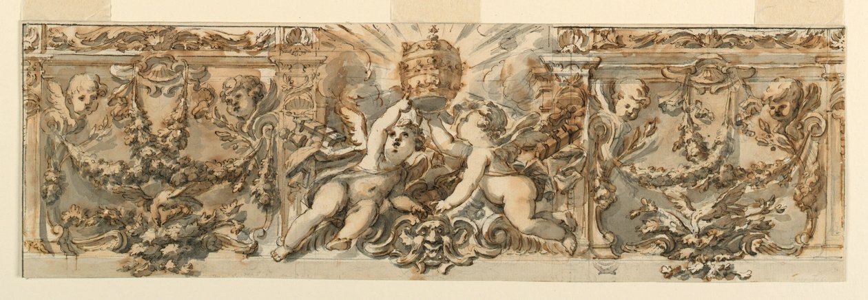 Zeichnung, Dekoration eines Frieses, ca. 1770 von Filippo Marchionni