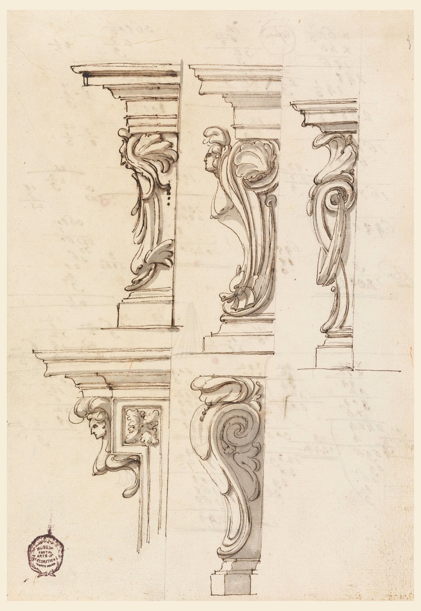Fünf Eckmotive, ca. 1750 von Filippo Marchionni