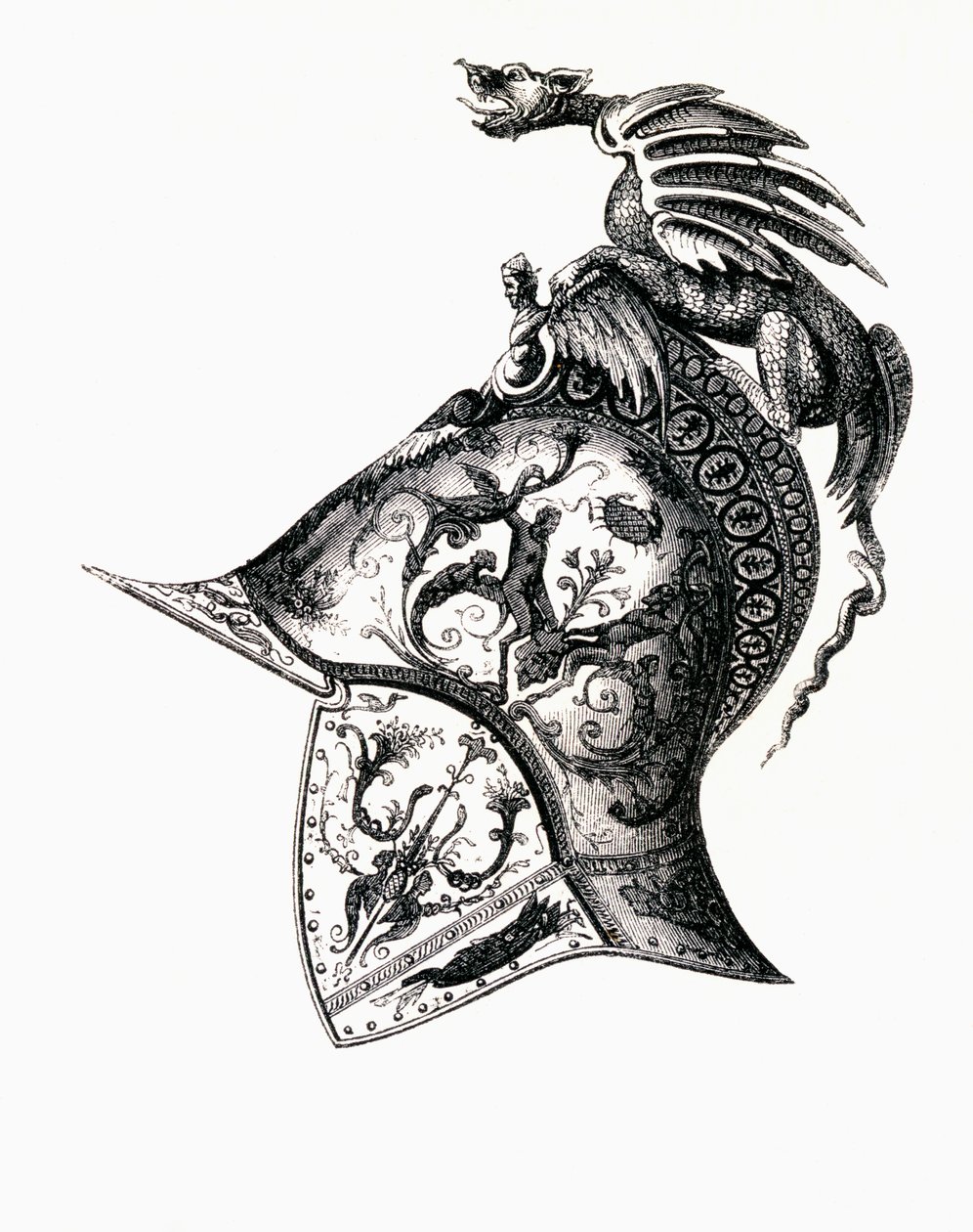 Damastierter Helm von König Franz I. von Frankreich, 1855 von Filippo Negroli