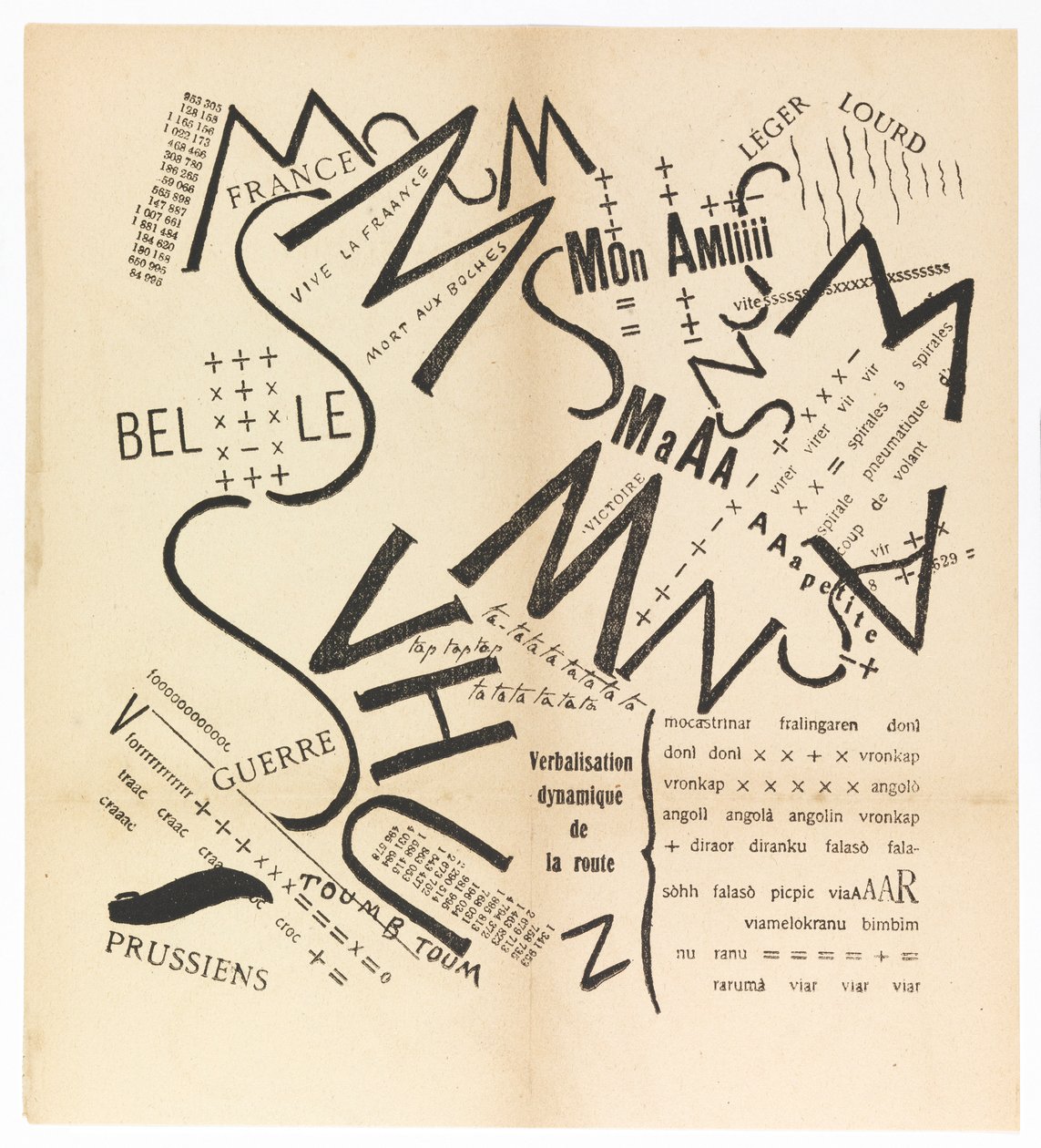 Parole consonanti vocali numeri in Libertà. I paroliberi Futuristi, 1915. von Filippo Tommaso Marinetti