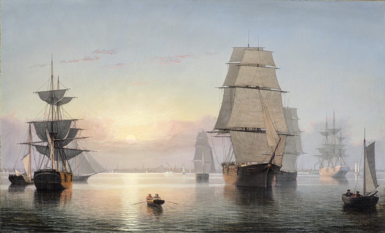 Boston Hafen, Sonnenuntergang von Fitz Henry Lane