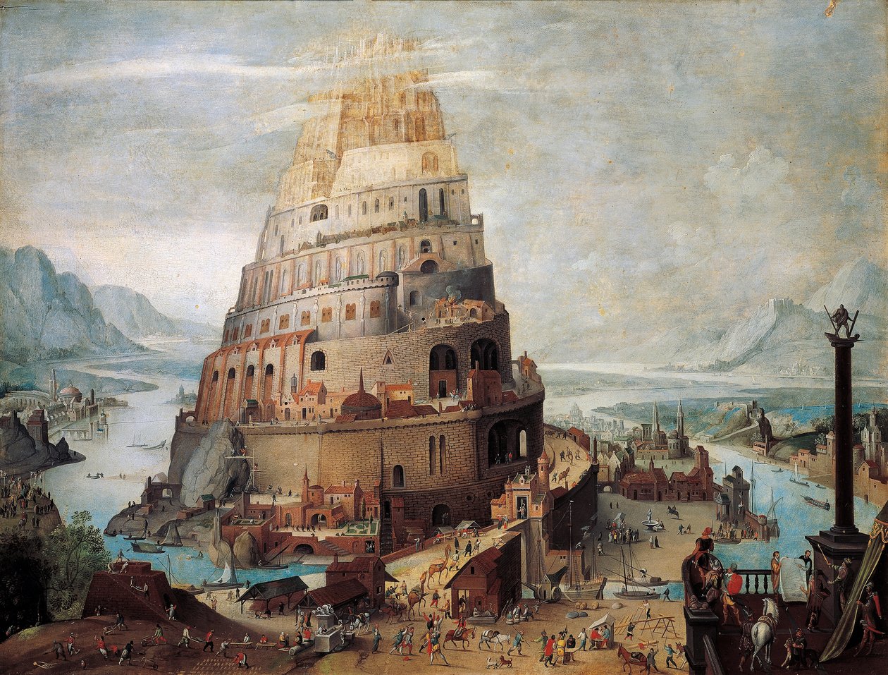 Bau des Turms von Babel von Flemish School