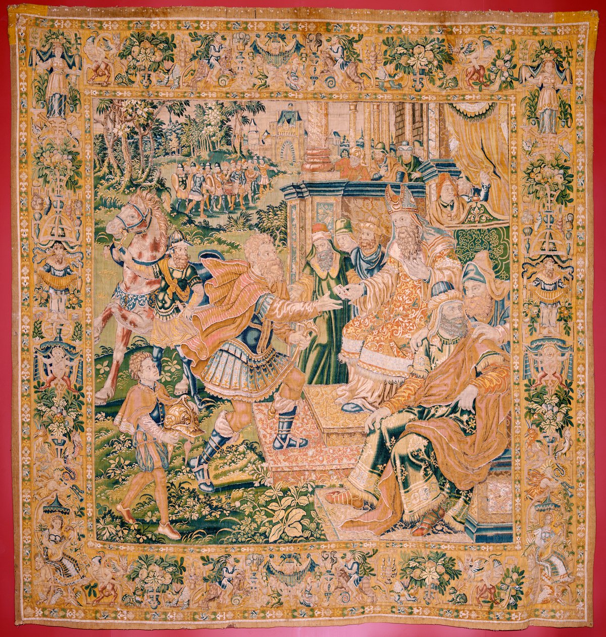 Flämischer Wandteppich. Serie Das Buch Judith. Der Krieg kommt nach Juda. Vierter Wandteppich der Serie. Herstellung Niederlande, Brüssel(?). Zweite Hälfte des 16. Jahrhunderts von Flemish School