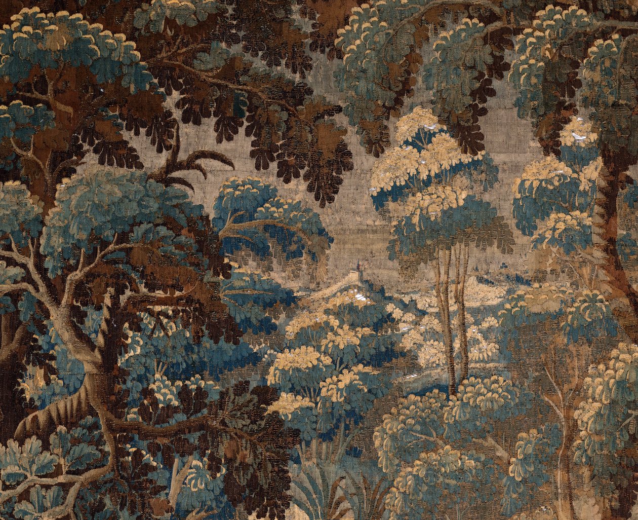 Flämischer Wandteppich. Verdure. Ende 17. Anfang 18. Jahrhundert. Eigentum der Kirche Sint-Walburgakerk Oudenaarde (Dekenij van de Sint-Walburga) von Flemish School
