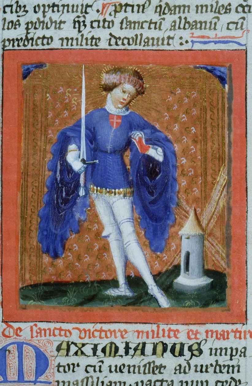 Seite aus der Legenda Aurea, Brügge, ca. 1400-10 von Flemish School