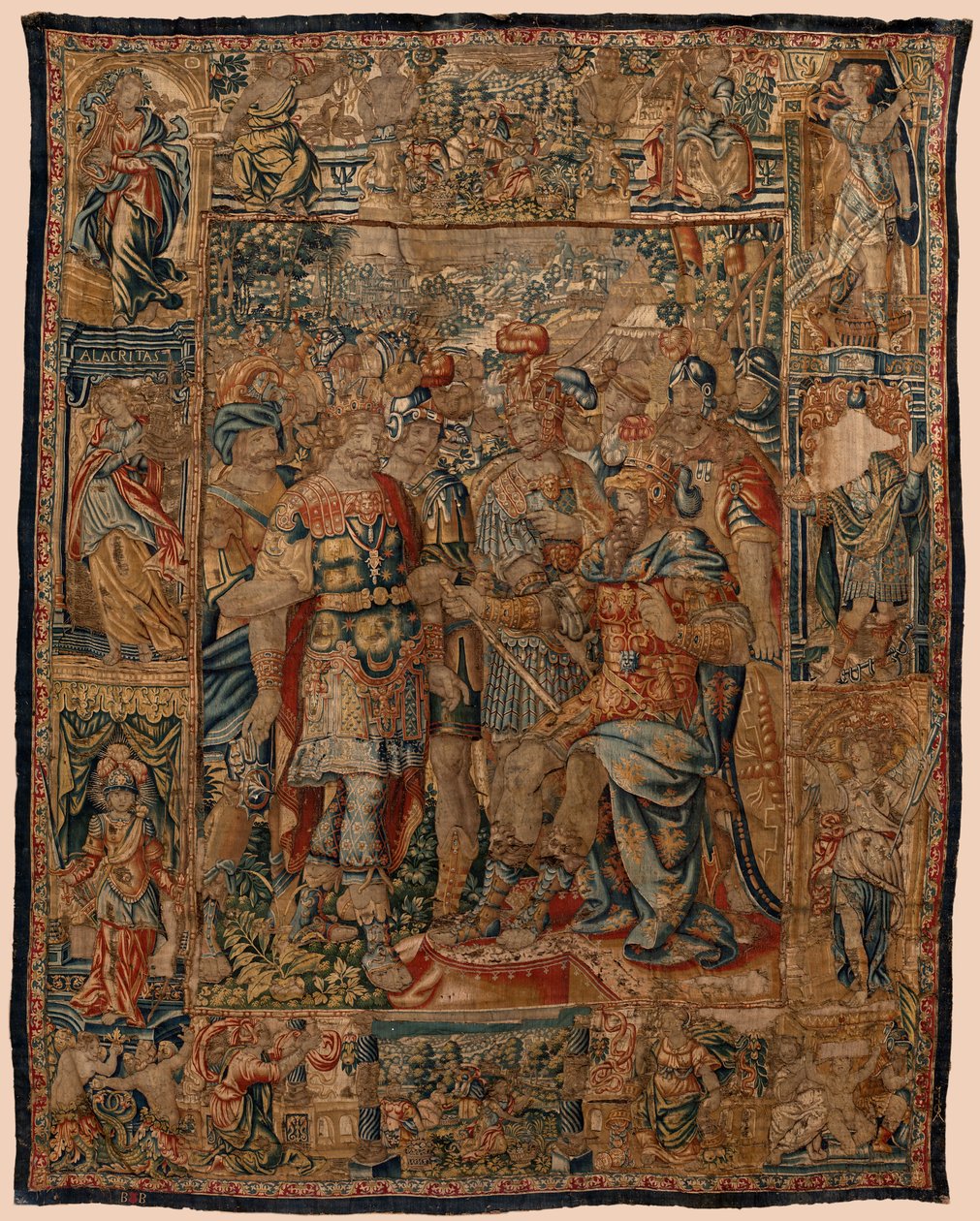 Pfarrmuseum der Wandteppiche (Museo Parroquial de Tapices de Pastrana). Flämischer Wandteppich. Der junge Alexander vor seinem Vater Philipp. Brüssel. 16. Jahrhundert. 328x407cm. von Flemish School