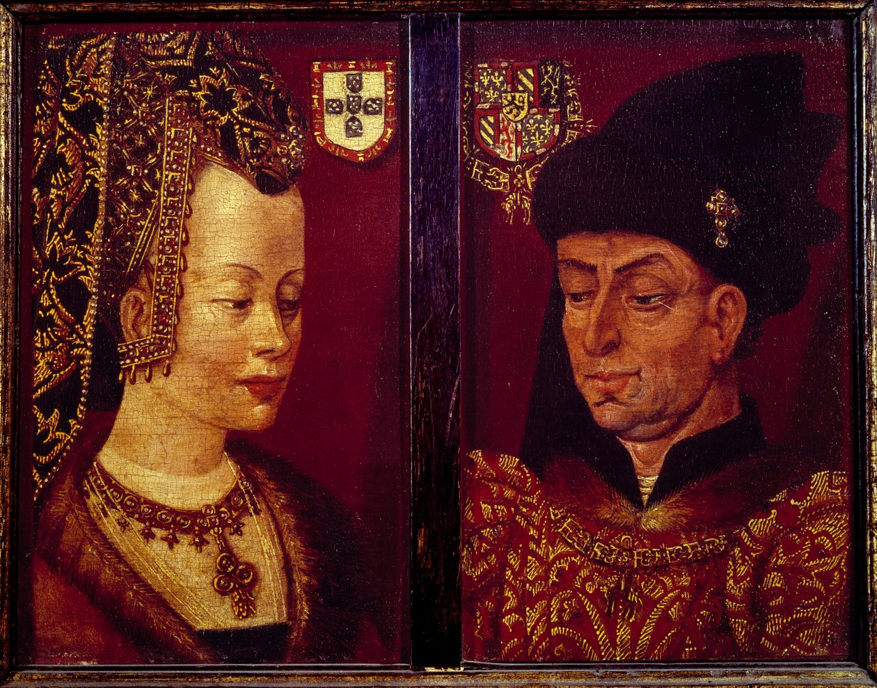 Porträt von Philipp dem Guten, Herzog von Burgund (1396-1467) und Isabella von Portugal, Herzogin von Burgund (1397-1472) von Flemish School
