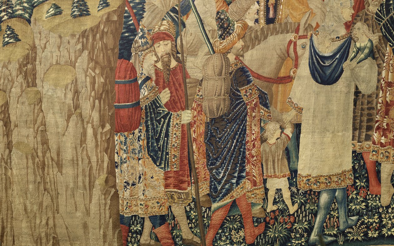 Wandteppich, der die Eroberungen von König Alfons V. von Portugal zeigt, Tournai. Detail. von Flemish School