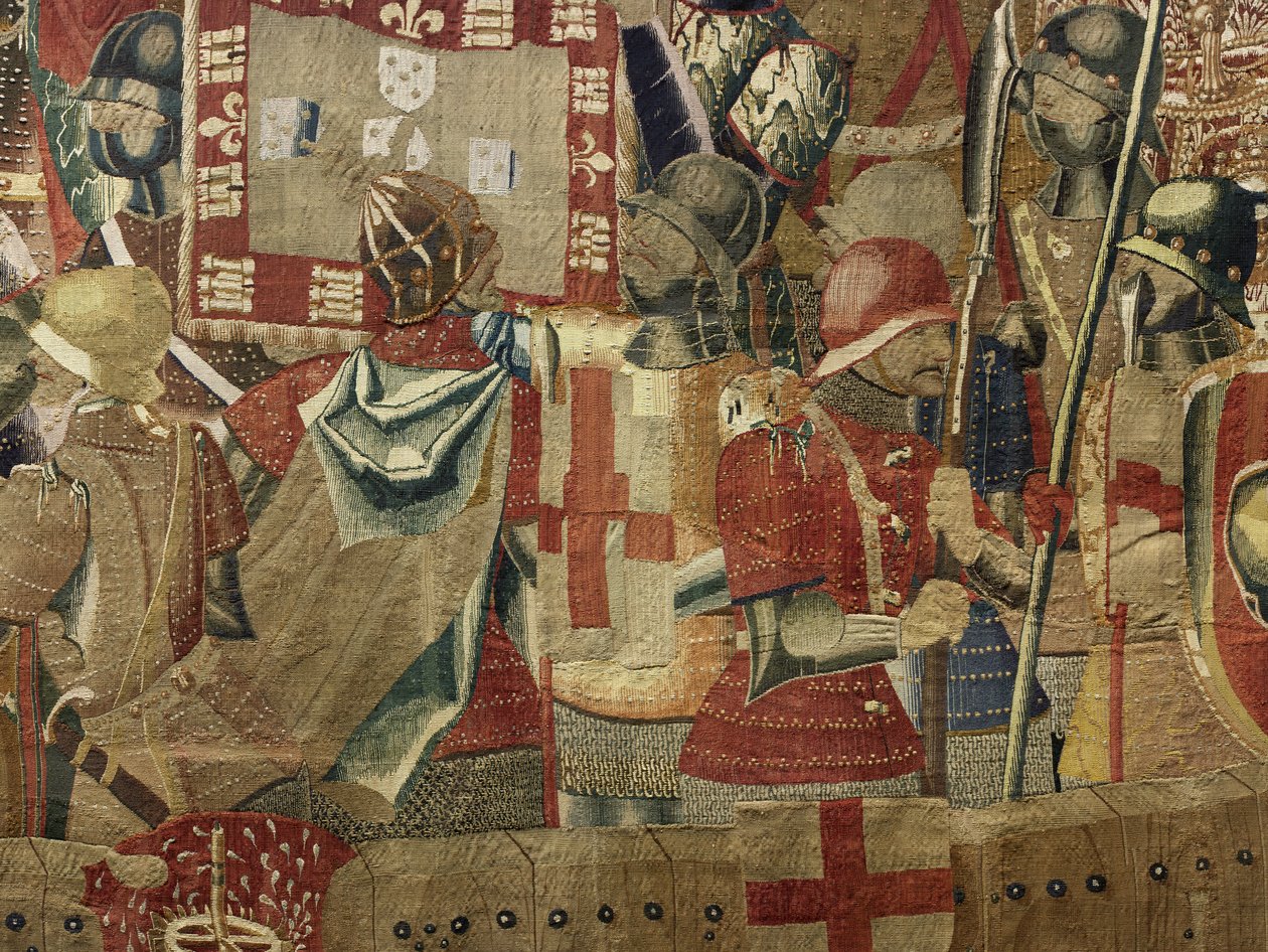 Wandteppich zeigt die Eroberungen von König Alfons V. von Portugal (Conquistas de Alfonso V de Portugal), Tournai. Detail von Flemish School