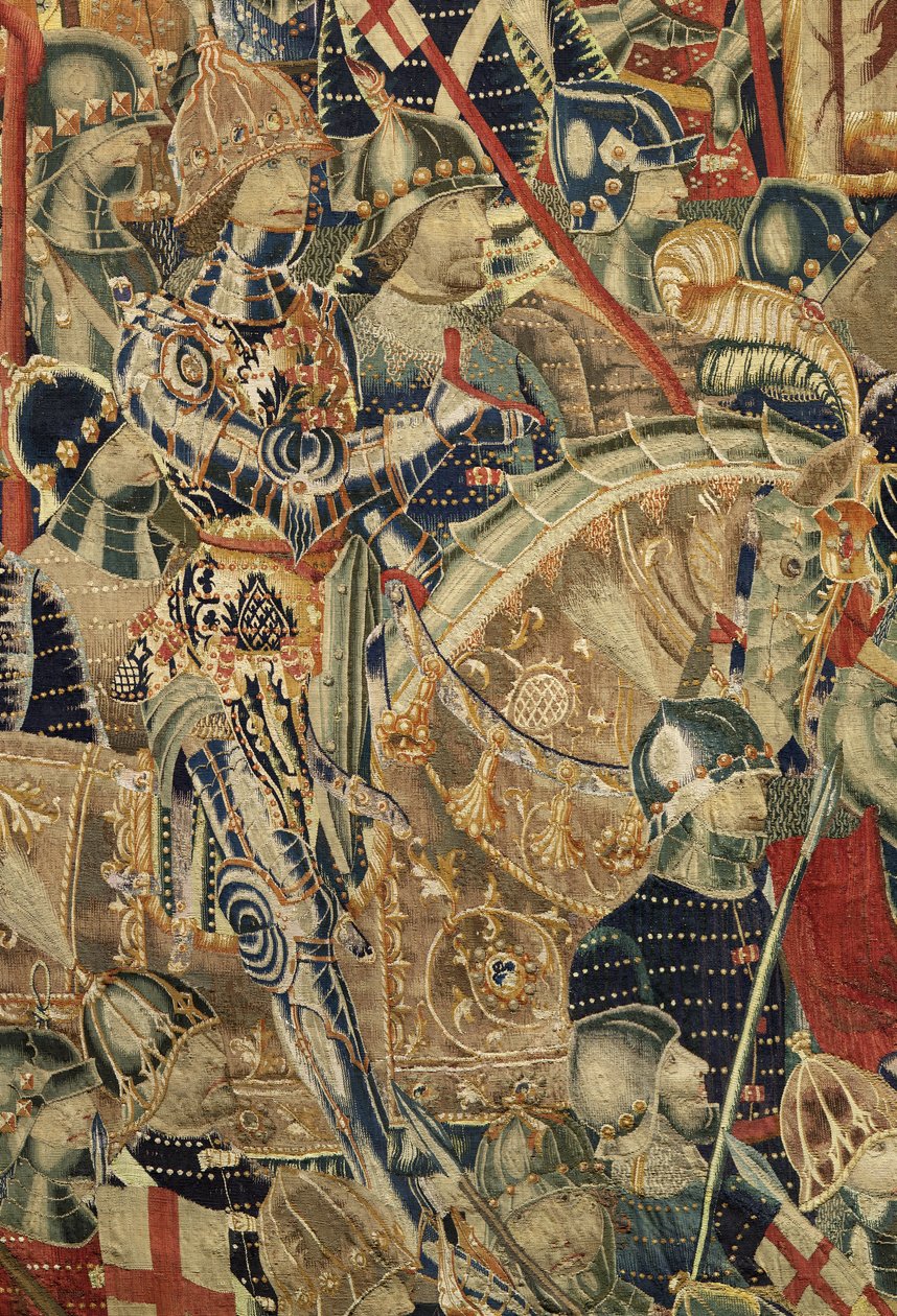 Wandteppich, der die Eroberungen von König Alfons V. von Portugal zeigt, Tournai (Detail) von Flemish School