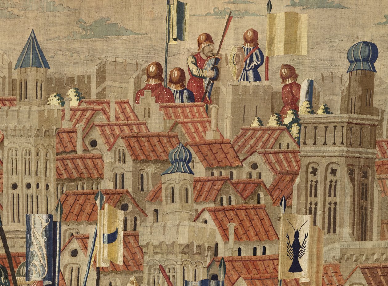Wandteppich, der die Eroberungen von König Alfons V. von Portugal zeigt (Conquistas de Alfonso V de Portugal), Tournai. (Detail) von Flemish School