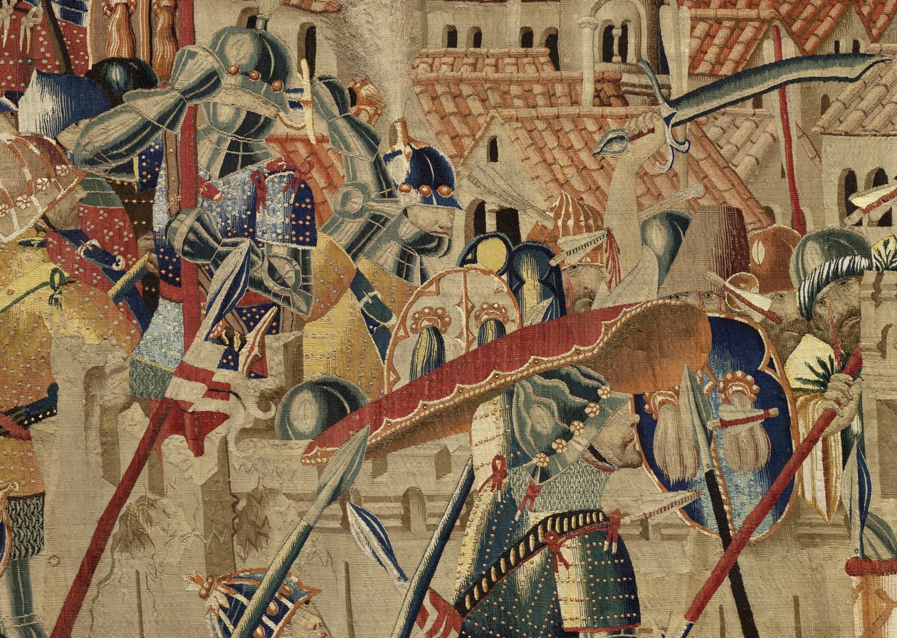 Wandteppich, der die Eroberungen von König Alfons V. von Portugal zeigt (Conquistas de Alfonso V de Portugal), Tournai. (Detail) von Flemish School