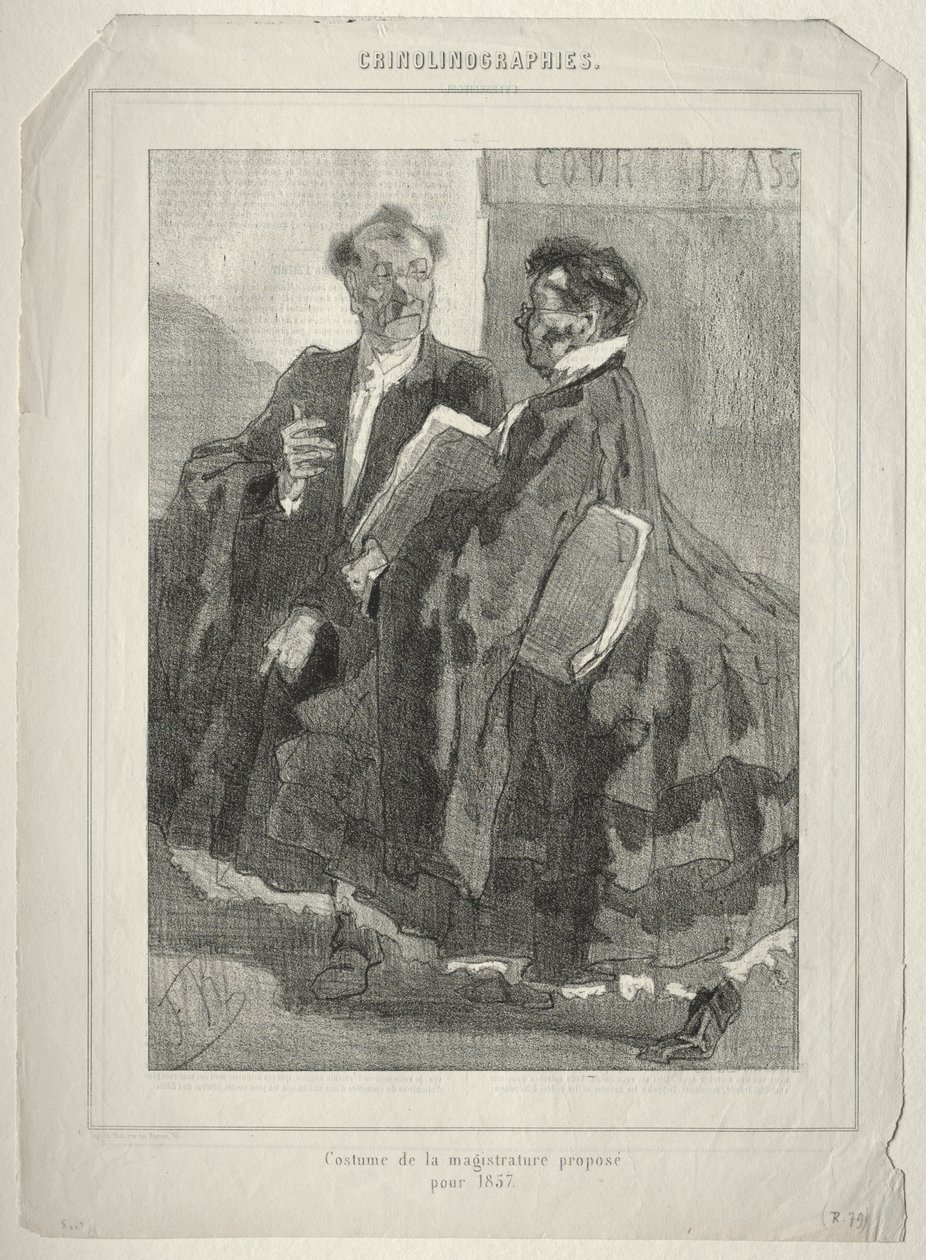 Crinolinographien (Kostüm der Magistratur vorgeschlagen für 1857) von Félicien Rops