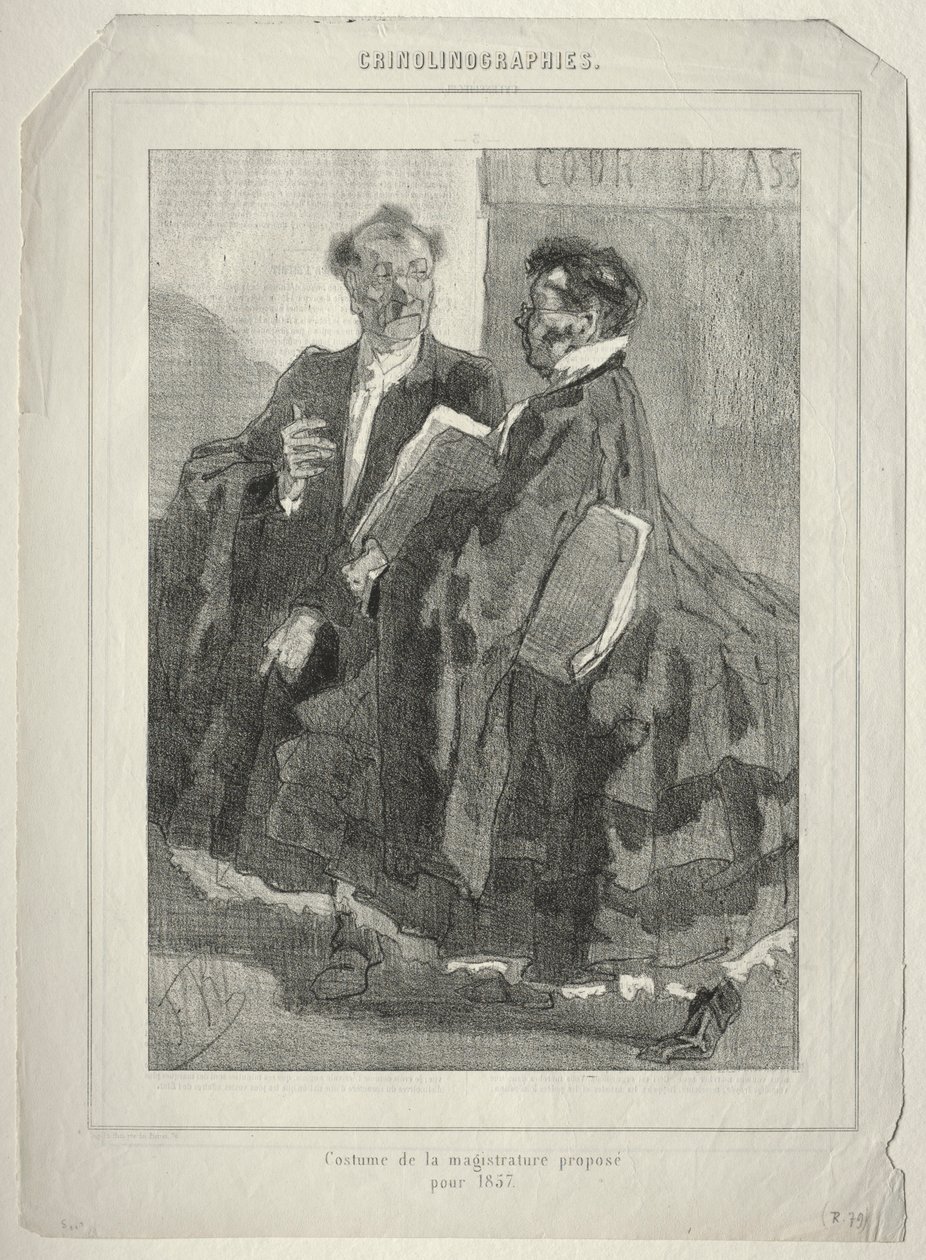 Crinolinographien. Kostüm der Magistratur vorgeschlagen für 1857 von Félicien Rops