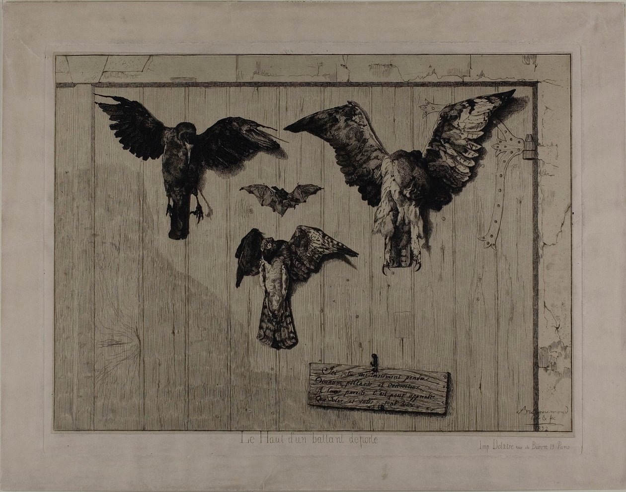 Der obere Teil einer Tür von Félix Henri Bracquemond