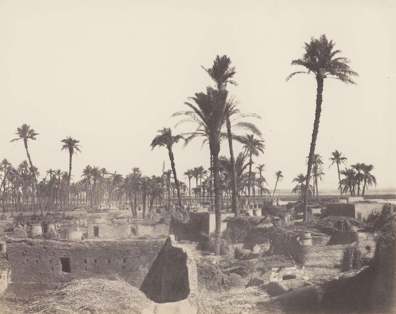 Abâziz, Inneres eines arabischen Dorfes, 1851-52, gedruckt 1853-54 von Félix Teynard