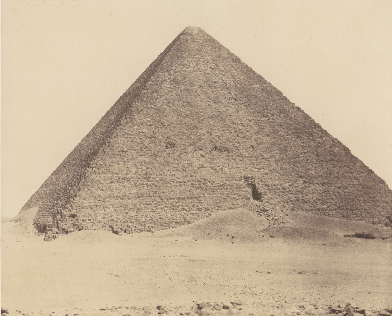 Djizeh Nekropole von Memphis, Cheops-Pyramide Große Pyramide, 1851-52, gedruckt 1853-54 von Félix Teynard