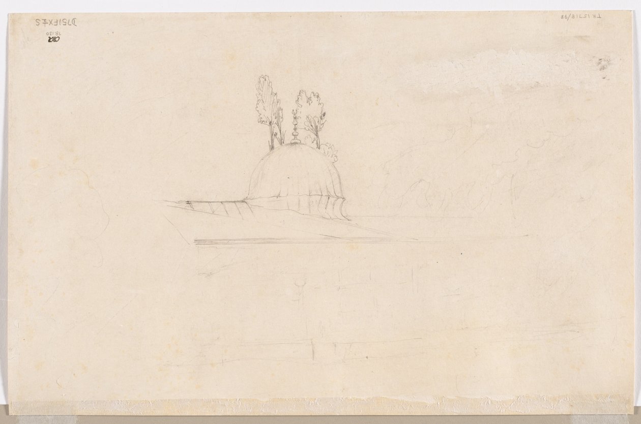 Skizze für Pavillon in der Nähe einer Moschee, 1800er Jahre von Félix Ziem