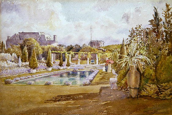 Ansicht eines Schlossgartens in Frankreich von Florence Vincent Robinson