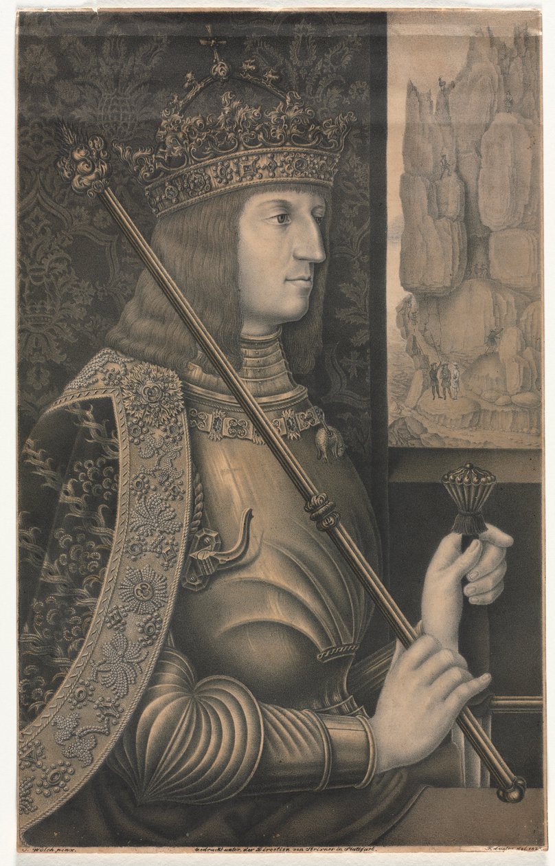 Porträt von Kaiser Maximilian I. mit Krone und Zepter, 1825 von Florentin Lauter