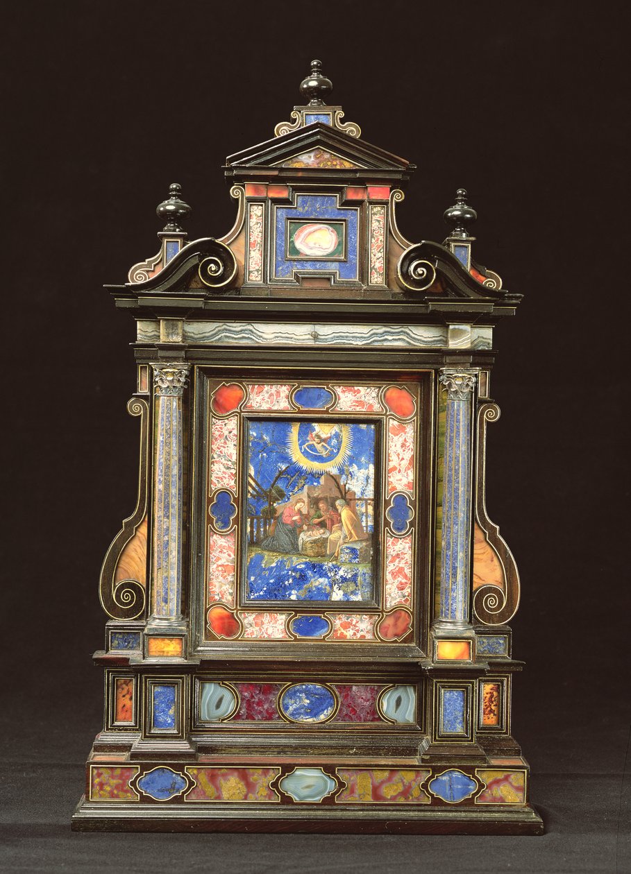 Tragbarer Altar, mit der Geburt Christi, Florentinisch von Florentine School